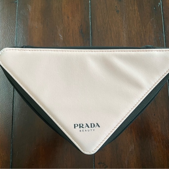Prada Beauty Pink and Black Triangle Pouch - Picture 2 of 13